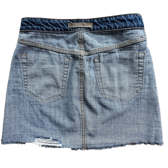 JOE’S JEANS | DISTRESSED CUTOFF HIGH WAIST DENIM MINI SKIRT | SIZE: 26 - Picture 8 of 10